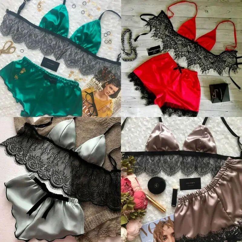 Women's Underwear Sexy Silk Sa – обзор и цена Lace Bralette Set