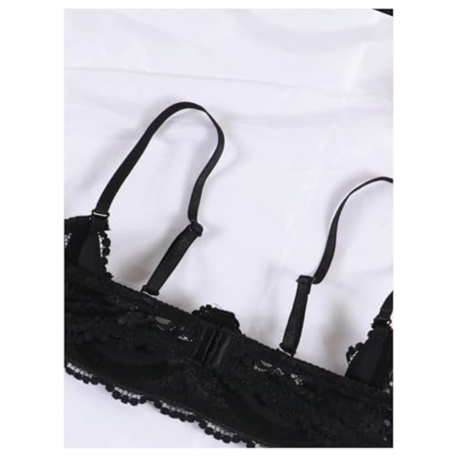 OYOANGLE Women's 1/4 Cup Lace  – обзор и цена Demi Bra Balconette