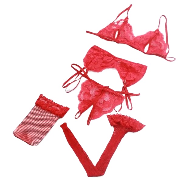 Lace Women Lingerie Set 4 Pcs  – обзор и цена Lace Bralette Set